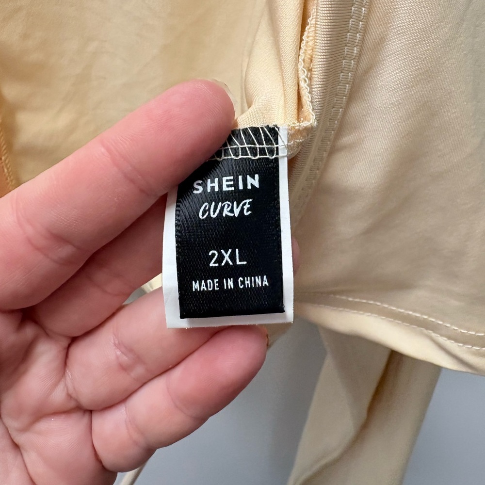 SHEIN Sz 2XL Curve Cream Wrap Cardigan - Picture 5 of 6